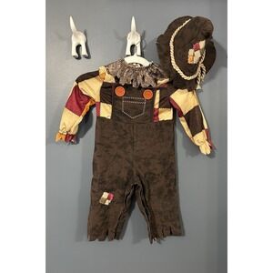 Spirit Halloween Happy Harvest Scarecrow Overalls Infant Child Costume‎ 18-24 Mo